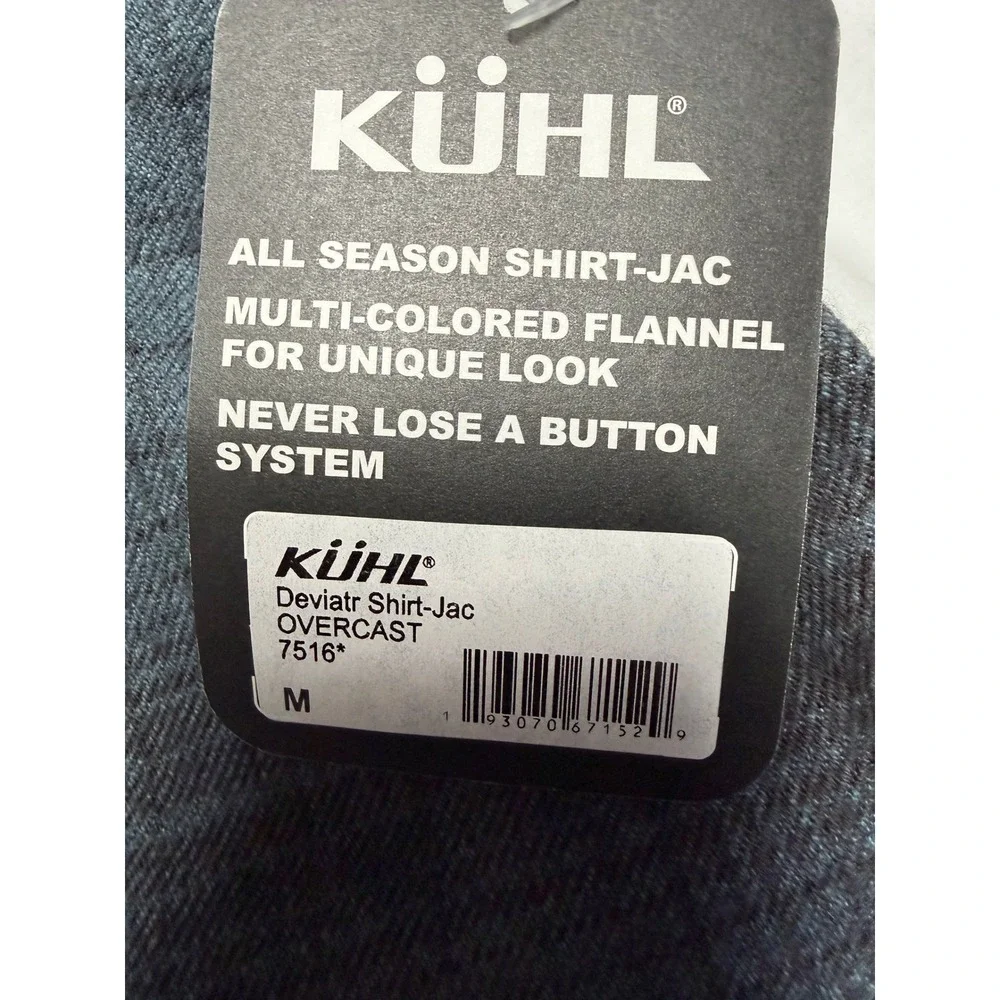 KÜHL Men's Deviatr Shirt Jac Medium Overcast Plaid NWT Button Up Jacket
